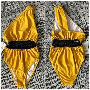 6 Shore Road Yellow and Black One Piece Swimsuit